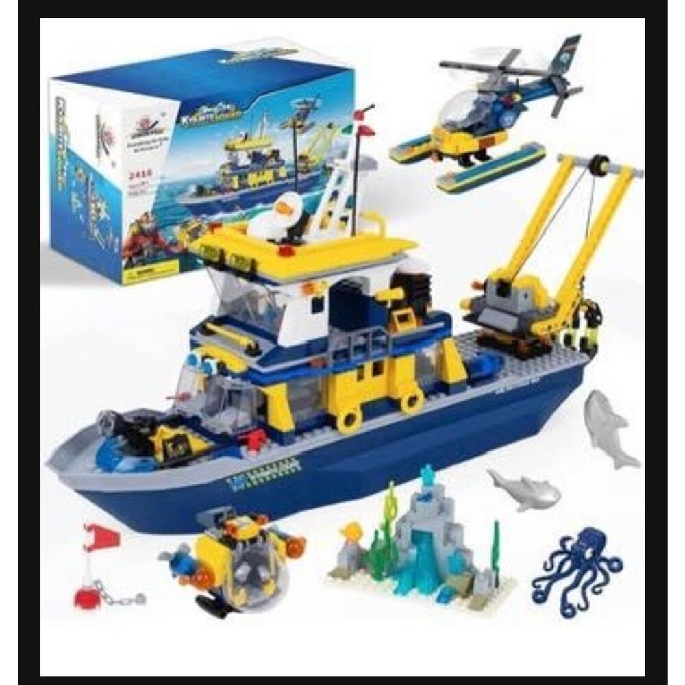 City Arctic Explorer Ship Building Toy 797 pcs Ocean Building Toy Kyanite Squad‎